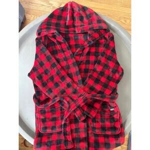 Eddie Bauer Fleece Bath Robe in Buffalo Check - Kids Youth L